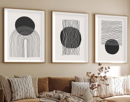Wallity Cuadro Decorativo Enmarcado en MDF Multicolor 50 x 70 cm (3 Piezas)